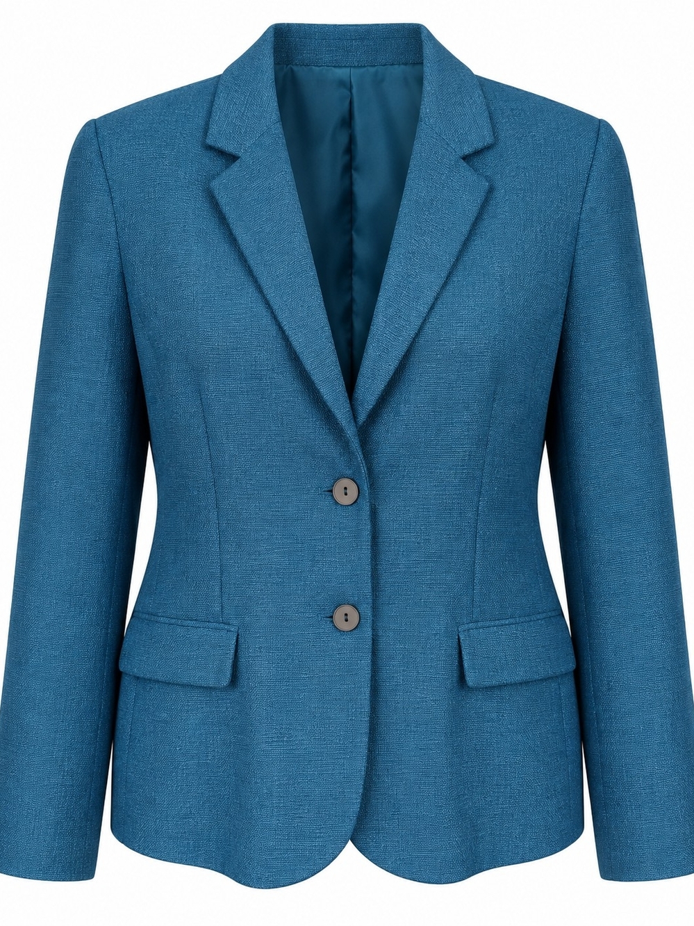 Judith Hart Collection Women Sz16 Teal Blue Textured Blazer 2-Button Career Y2K